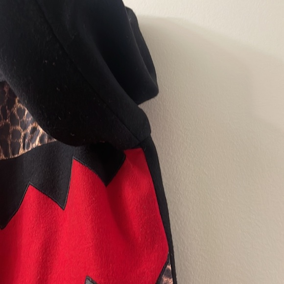 Allure colorblock leopard, zebra patchwork, zig zag design wool blazer - Picture 5 of 8